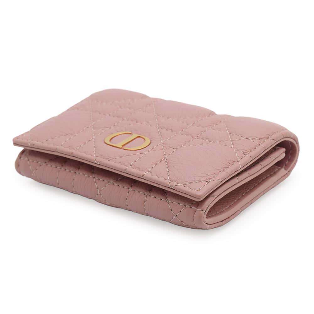 Dior Leather fold Cannage Caro Christian Glycine Wallet  Bi Calf